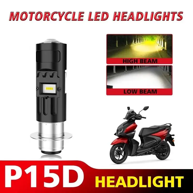 P15D T19 Motorcycle Headlight LED Bulbs 6000K Plug And Play Low Beam For Mio I 125 Motorbike Scooter