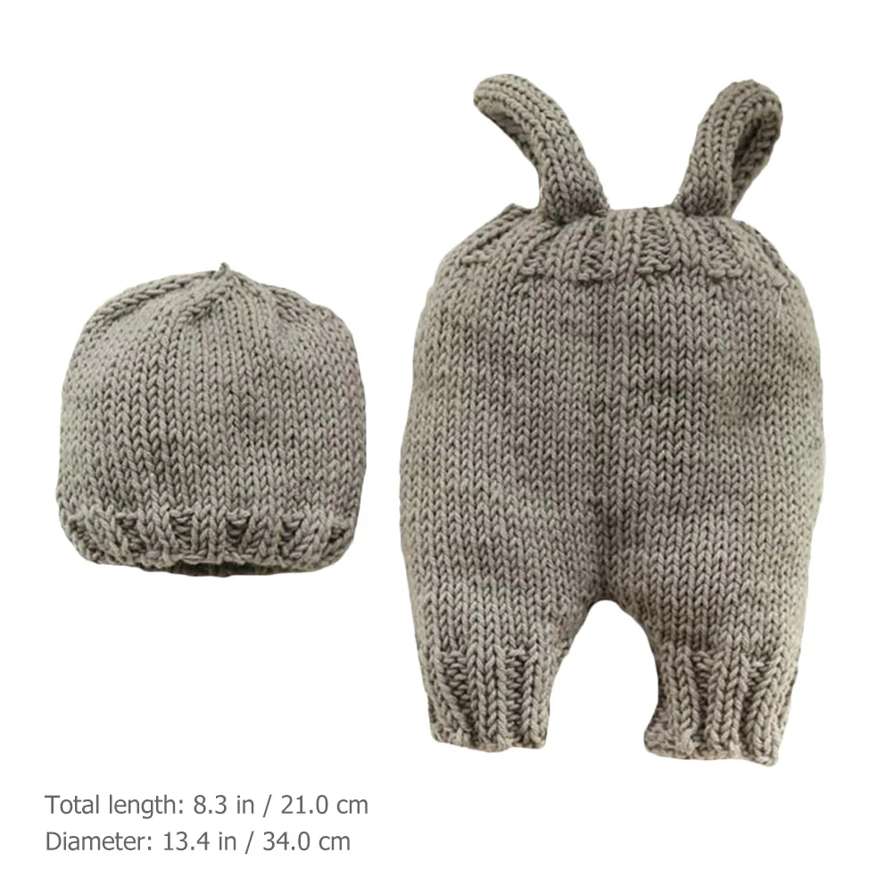 

1Set Kids Knitted Suspender Hat Outfit Baby Costume Kit Newborn Photography Prop Cute Infant Photo Clothes for Baby Shower