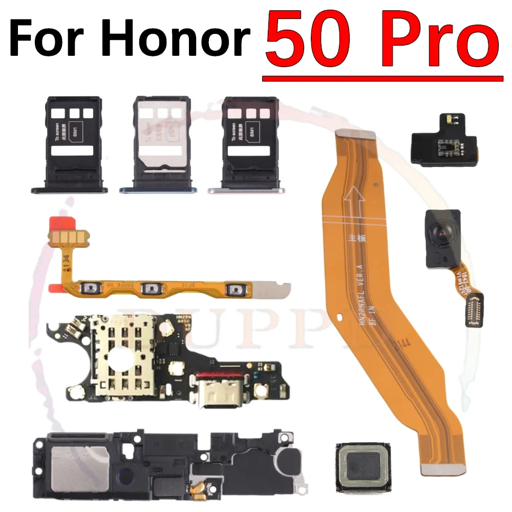 

Устройство для чтения SIM-карт, телефон Honor 50, телефон с датчиком отпечатков пальцев, гибкий кабель для включения/выключения громкости