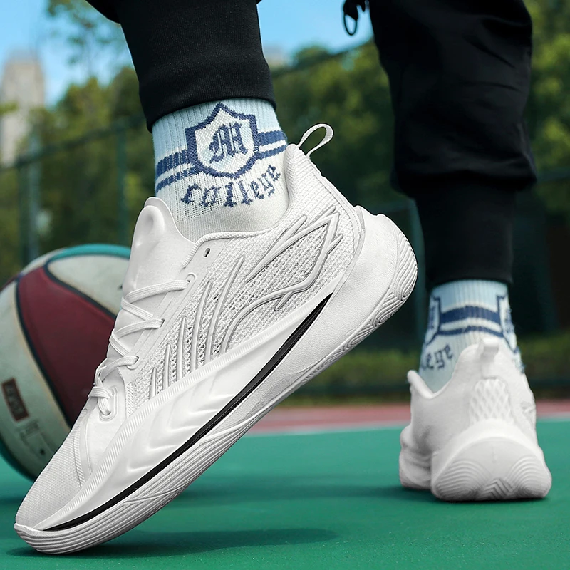 

Новые сетчатые дышащие баскетбольные кроссовки для мужчин, амортизирующая, износостойкая и противоскользящая, профессиональная практичная спортивная обувь