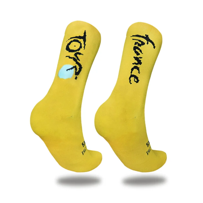 Calcetines deportivos de compresión para hombre y mujer, medias transpirables con rayas de colores, para Ciclismo, novedad