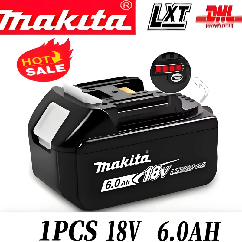 🍉 ماكيتا بطارية ليثيوم قابلة للشحن 18 فولت 6000 مللي أمبير الأصلي ماكيتا أداة بطارية BL1860 BL1850 DC18RC شاحن بطارية 18 فولت 🍉