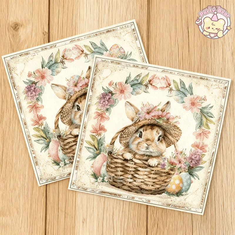 

20-80 шт. салфетки, пасхальные салфетки, салфетки с принтом мультяшного кролика, салфетки для счастливой Пасхи, декорации для пасхальной вечеринки, принадлежности для бумажных салфеток