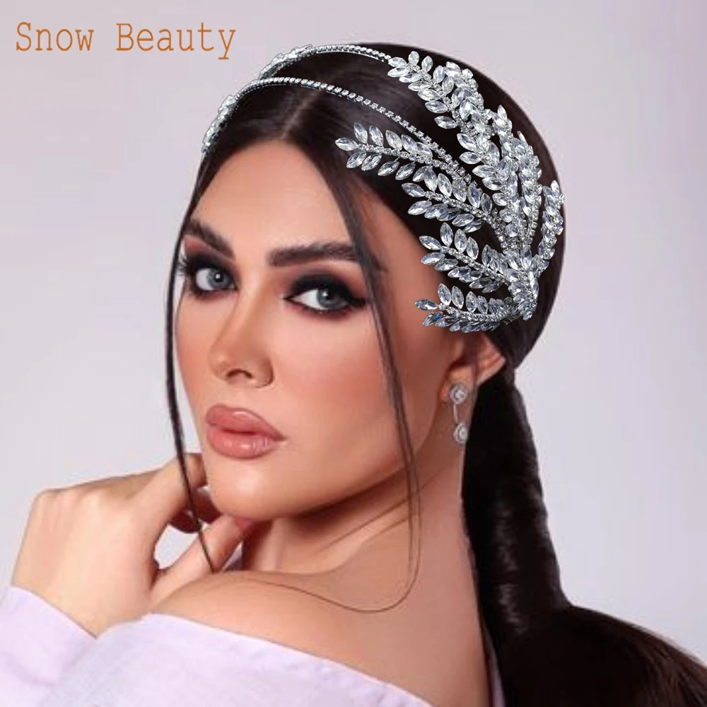 

DZ019 Wholesale Hair Band Prom Flower Wedding Bridal Headband Handmade Crystal Hair Accessories Handmade Women Head Jewelry