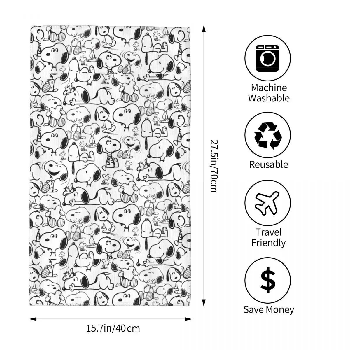 Snoopy Smile Cute Cartoon Product Sand Free Towel 2023 Summer Microfiber Sea Beach Towel Sandproof Quick Dry Surf Towels