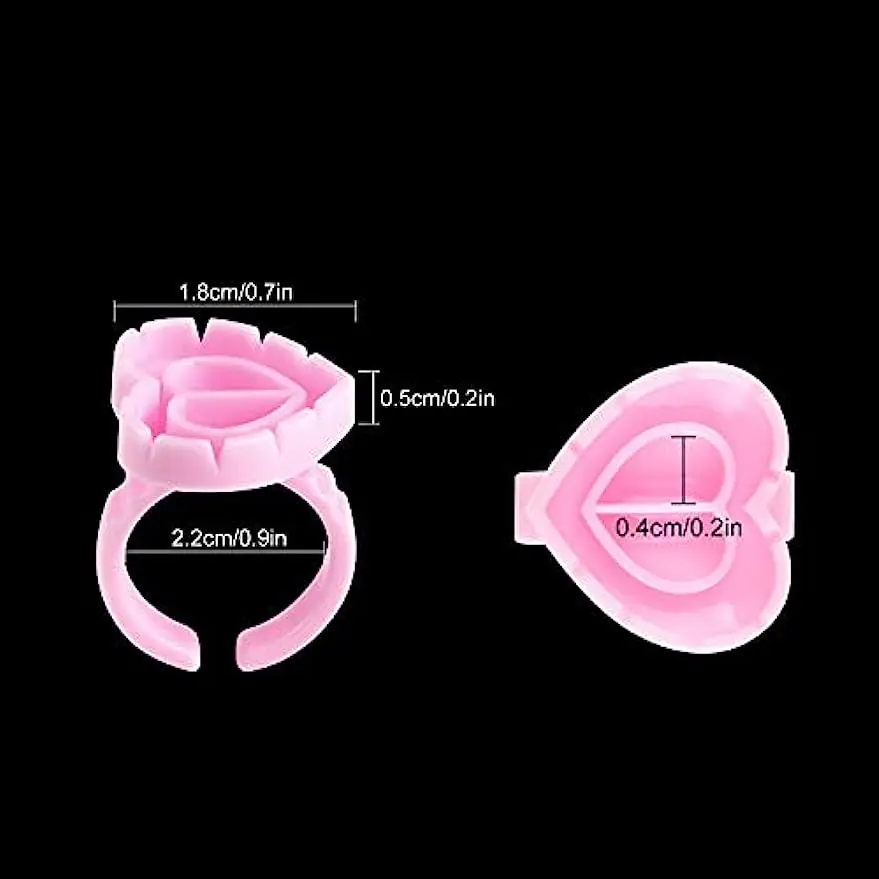 Wholesale 500Pcs Disposable Rings Holder Tattoo Pigment Eyelash Extension Container Tools Lash Supplies Eyelash Glue Fan Cup