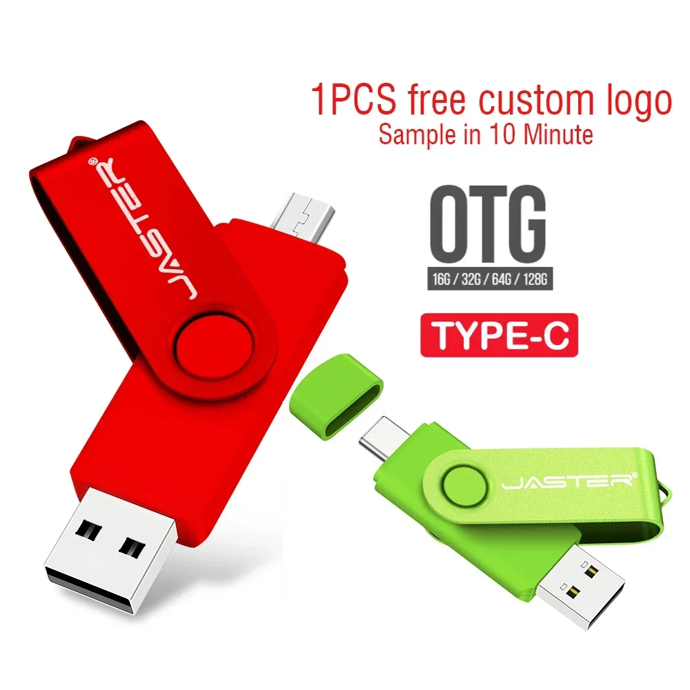 

Rotatable Smart OTG USB Flash Drive 64G 32G 16G 8G 4G Pen Drives Thumb Drives Memory Stick 3 in 1 TYPE-C Android