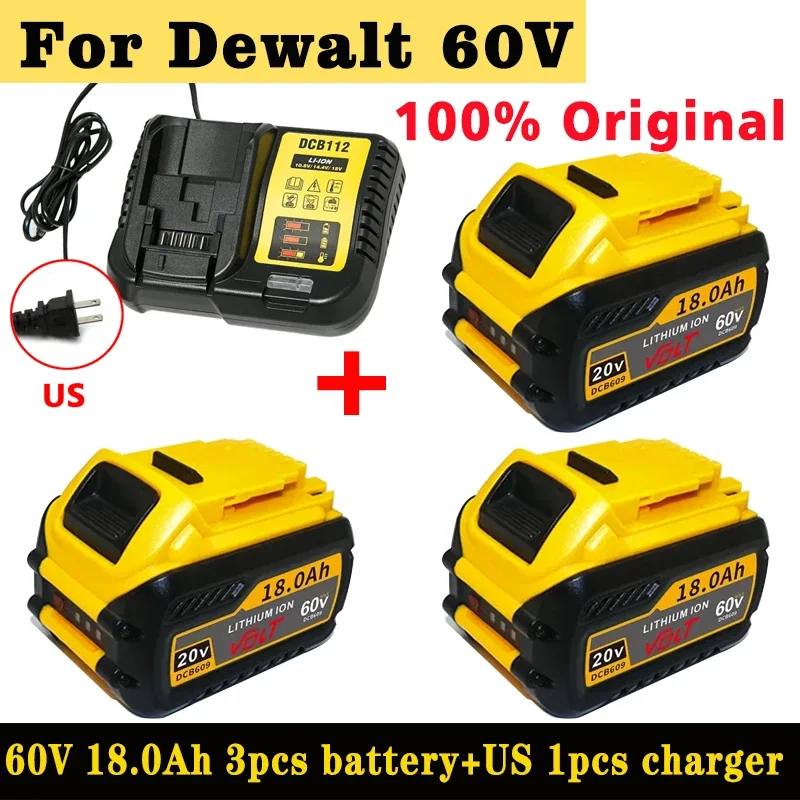 100%Original 18.0Ah Battery For DeWalt 20V/60V MAX Li-ion Battery For DeWalt DCB547-XJ DCB200 DCB201 For Flexvolt Tool Batteries