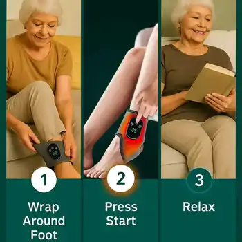 Emeka 三合一電動踝關節按摩器,5 檔加熱震動,消除足部疼痛、腫脹和血液循環不良,附支撐按摩器 10 最佳銷售 運動器 - №4