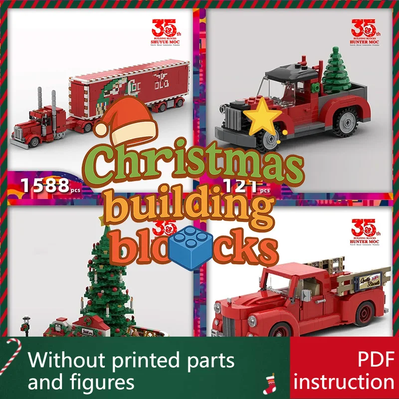 Para juegos de villos navideños para adultos – Bloque de Navidad 2025 con Papá Noel, casa de vacaciones y rompecabezas de tren de Navidad