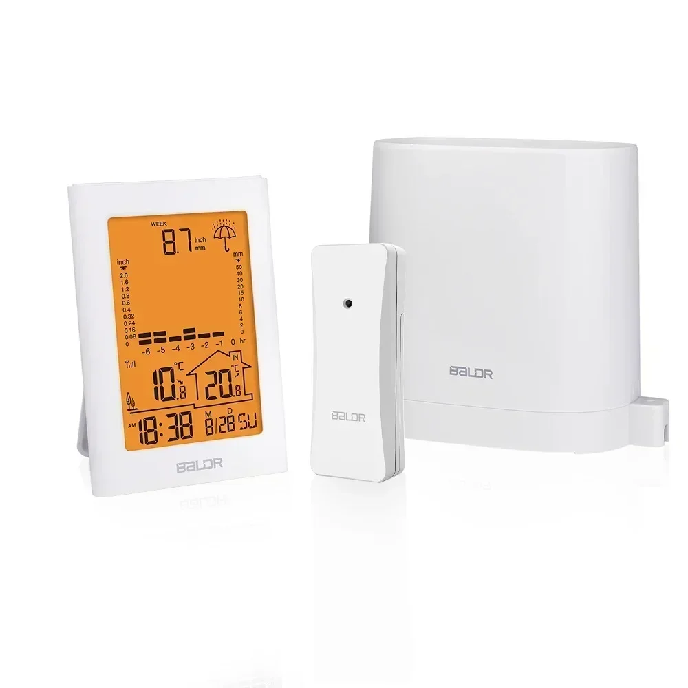 

Color screen weather station meter real-time rainfall detection cylinder calendar alarm clock indoor