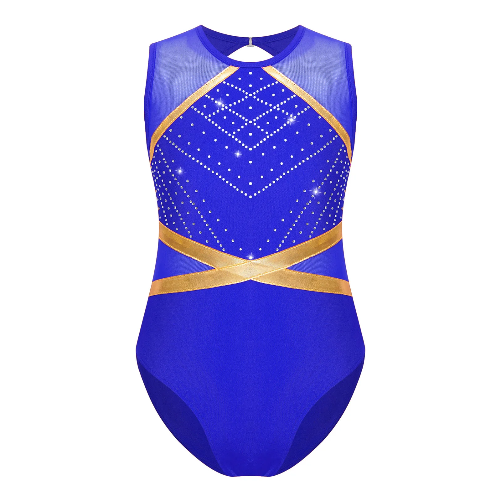Kinderen Meisjes Glittery Steentjes Ballet Jersey Maillots Bodysuit Jumpsuit Gymnastiek Turnpakje Gymnastiek Kunstschaatsen Kostuum