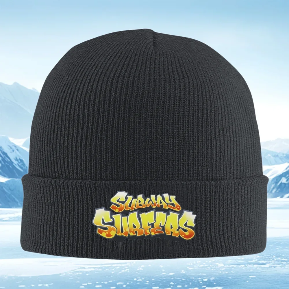 2026 Graffiti Subway Surfers,yellow,orange Men Women Unisex Knitted Hat Beanie Pullover Cap Winter Thermal Warm Christmas Outdoo