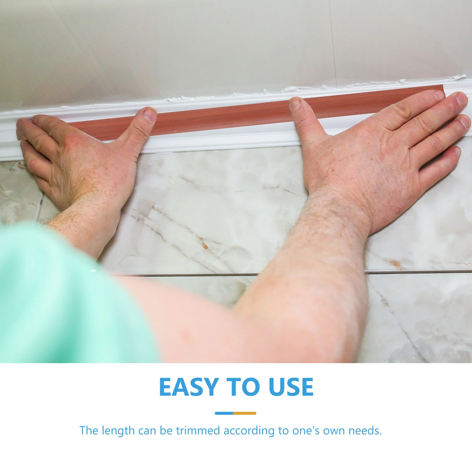 شريط حافة أرضية ذاتي اللصق بطول 2 متر من الخشب الأحمر والحبوب PVC شريط انتقال للخشب إلى البلاط لتقليم أرضية السجاد #4