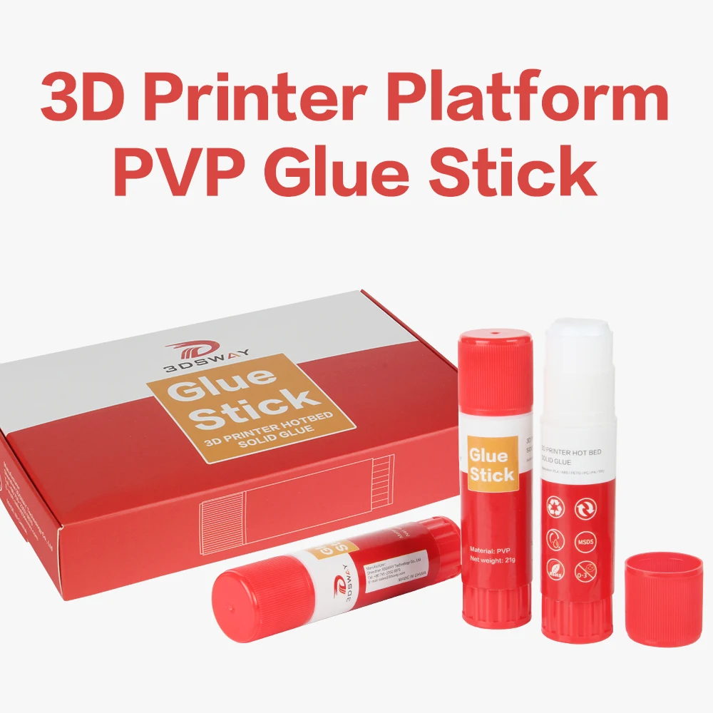 3DSWAY 3D Printer PVP Glue Stick Solid Adhesive For 3D Printer Hot Bed Print Filament PLA ABS PETG TPU Non-Toxic Easy Clean Glue