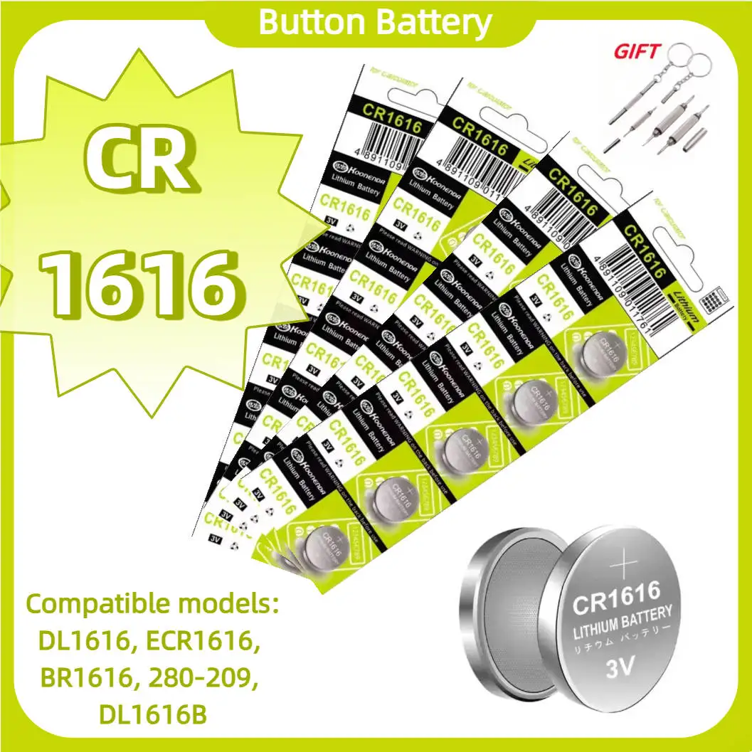 

2-50PCS CR1616 DL1616 ECR1616 BR1616 3V Alkaline Coin Cell Silver Oxide Button Battery for Watch Toys LED light