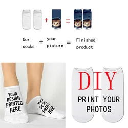 Customized 3d Printing Socks Men/Women Kawaii Cute Short Socks Diy Custom Design Funny Casual Low Ankle Socks Party Gift Socks