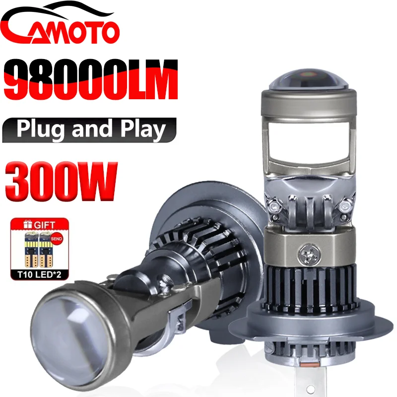 CAMOTO H7 H11 Bi Led العارض سيارة المصابيح الأمامية 1:1 عدسة LED لاسلكية Canbus التوصيل والتشغيل H4 9005 9006 عدسة صغيرة مصباح تلقائي 12 فولت