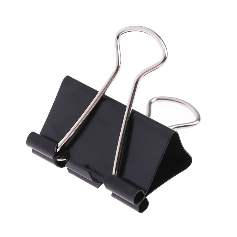 10Pcs Binder Clips File Clips Black Metal Binder Clips Notes Letter Paper Clip Binding Securing Clip
