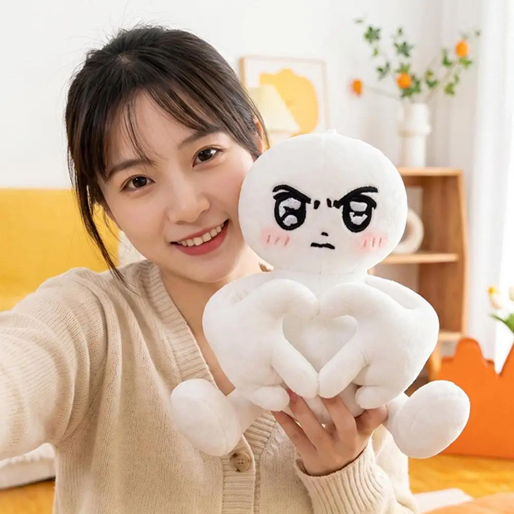 Little Plush Toy Plush Phone Stand Funny Poseable Plush Doll Flexible Wire Figure Stuffed Toy Serious Little Man Plush Doll