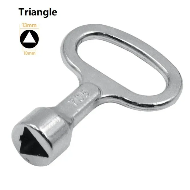 1/2pcs Key Wrench Universal Elevator Door Lock Valve Zinc Alloy Triangle/Slotted Power Cabinet Key Household Spare Parts