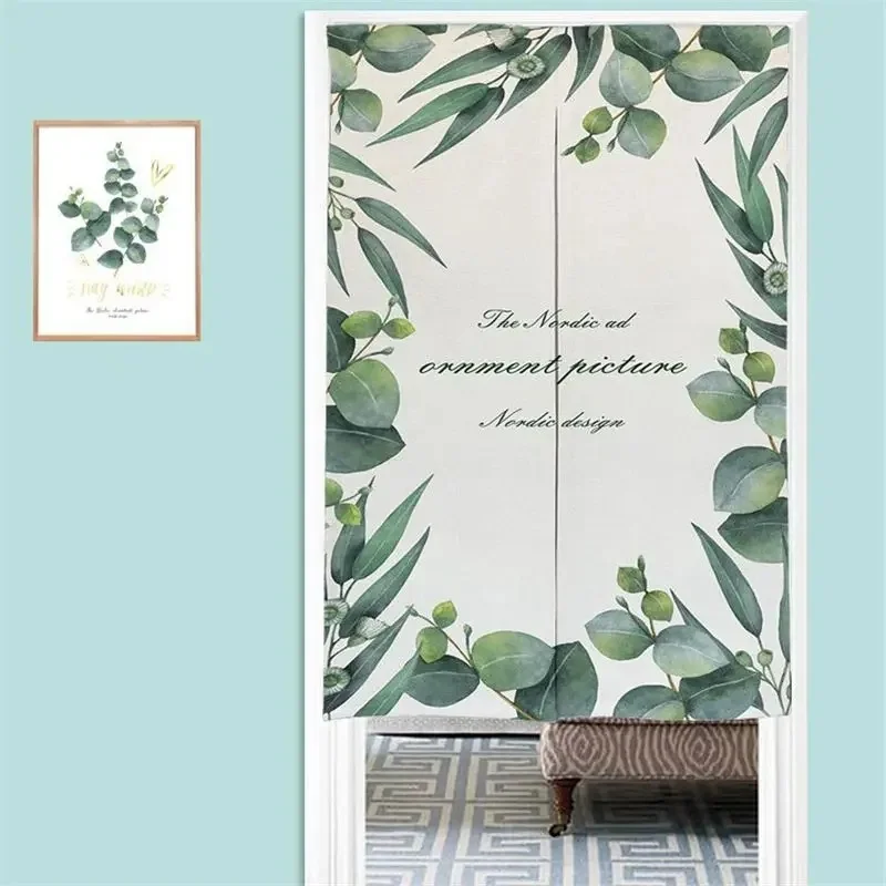 VIKAMA Eucalyptus Leaf Tapestry Nordic Green Plant Foliage Border Print Wall Hanging Art Home Background Decor