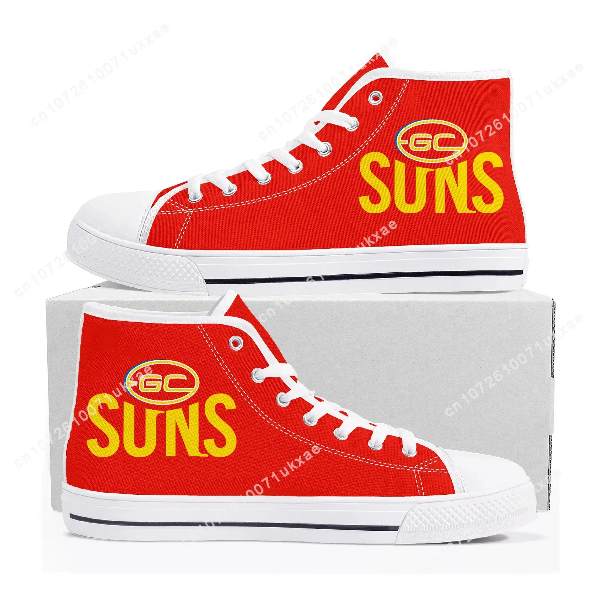 Gold Coast Australian Football High Top Sneakers Mens Womens Teenager High Quality Canvas Sneaker Casual Shoe Customize Shoes