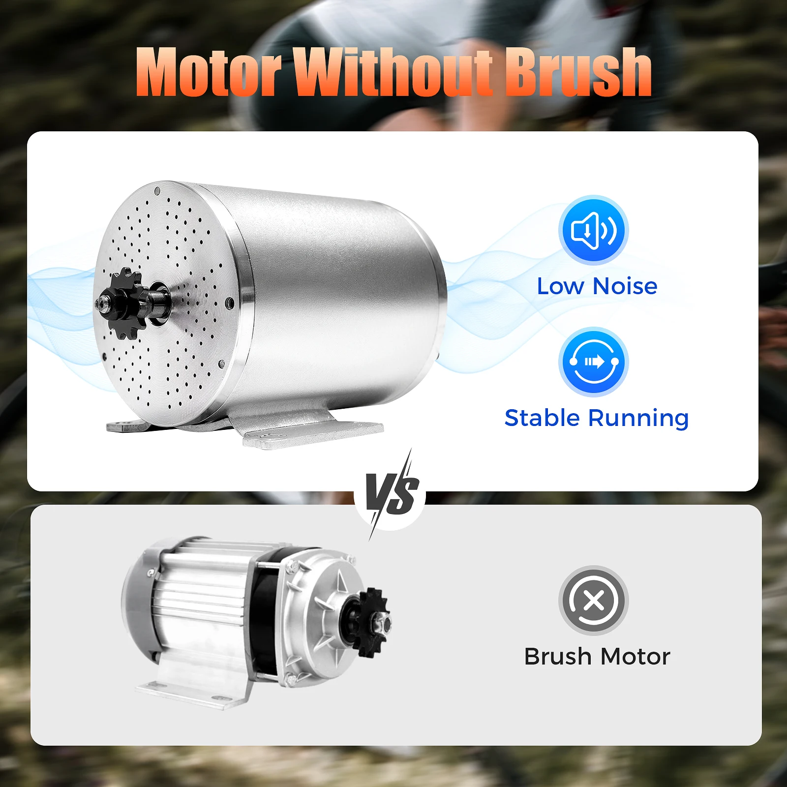 2000W borstelloze e-bike motor 72V 4300 RPM borstelloze elektrische gelijkstroommotor High-Speed Power voor elektrische fietsconversie