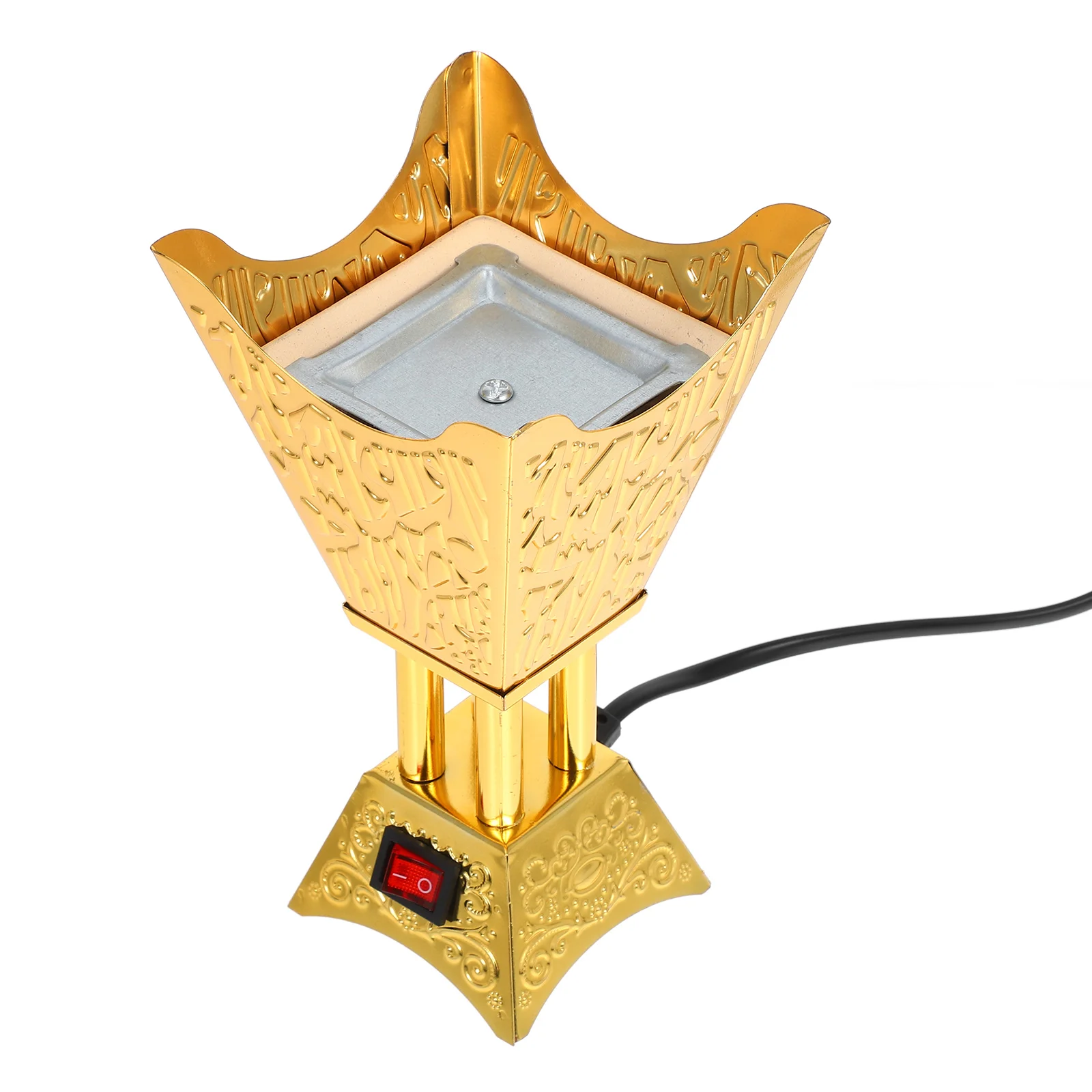 

Burner Bakhoor Electric Decorative Censer Plug in Metal Insence Wood Golden Uk