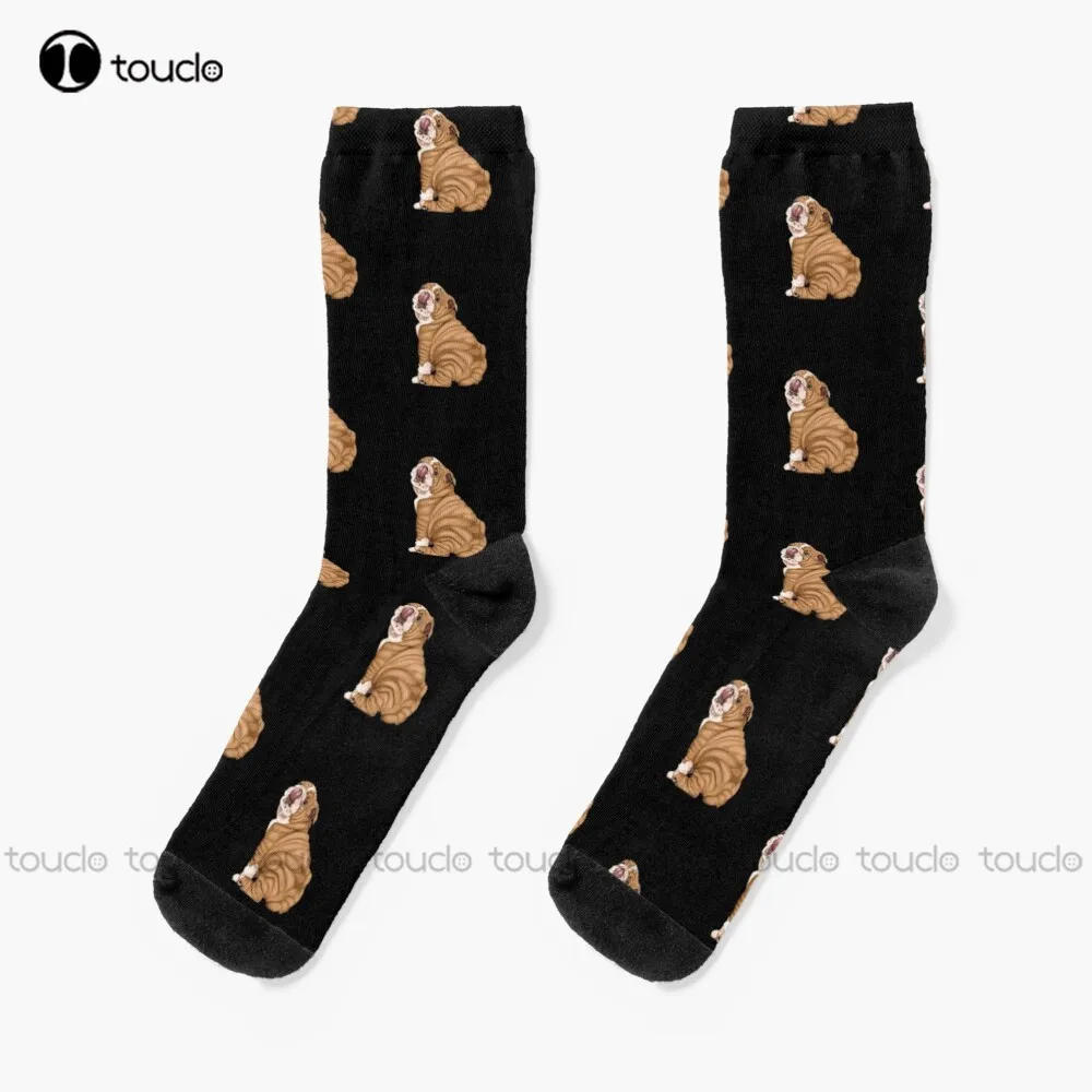 English Bulldog Socks Usa Socks Personalized Custom Unisex Adult Teen Youth Socks 360° Digital Print Hd High Quality Harajuku