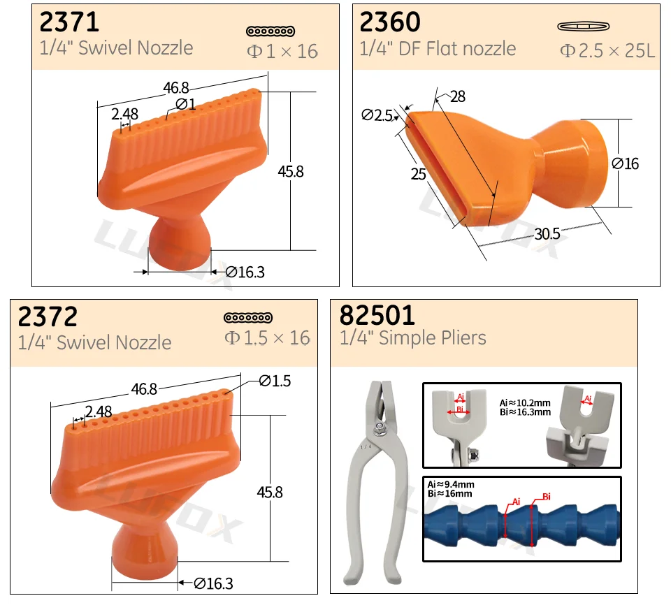 Gute Qualität G1/4 "Einstellbare Kühlmittel Schlauch POM Kunststoff Kühlrohr Runde Flache Poröse Flache Düse mit Schalter Ventil PT NPT1/8 – Detail 6
