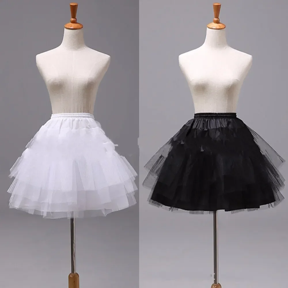 White Or Black Short Petticoats Women A Line 3 Layers Underskirt For Wedding Dress Jupon Cerceau Mariage