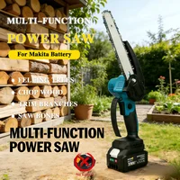 Mini Motosierra Inalámbrica de Iones de Litio de 6 Pulgadas y 1700 RPM, Herramienta Eléctrica Portátil de Una Mano para Cortar Madera, Podar Árboles y Jardinería, Compatible con Makita