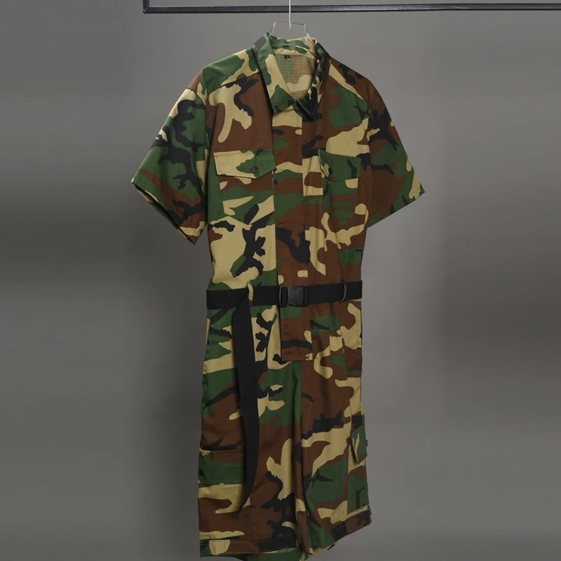 Costume di scena Hip Hop Jazz Street Dance Outfit Uomo Ragazzi Camouflage Manica corta Tuta Tuta Ballerino Performance Wear 3309