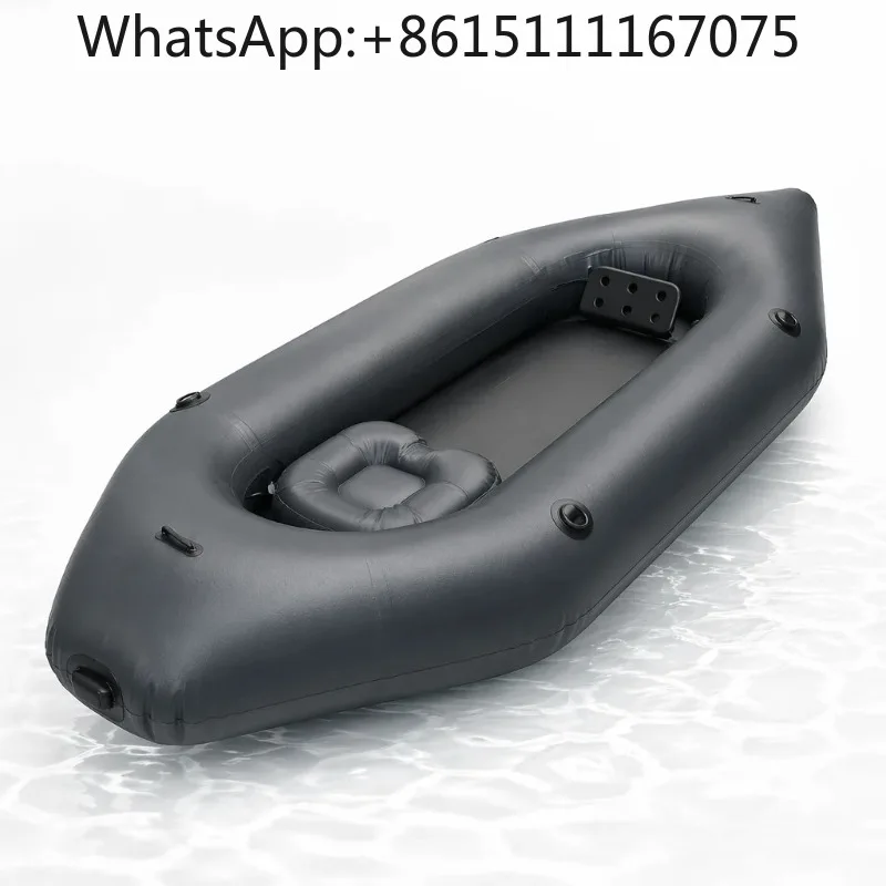**200D TPU Ultralight Inflatable Packraft Roll Top Closure 1-Person Kayak Canoe**