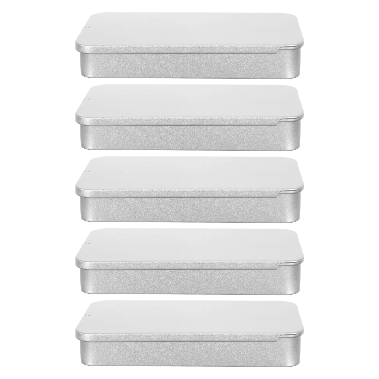 

5Pcs Sliding Cover Push-Pull Tin Box 11x6.6x1.6cm Rectangular Metal Storage Box Mini Perfume Holder Organizer Balm Candy Storage