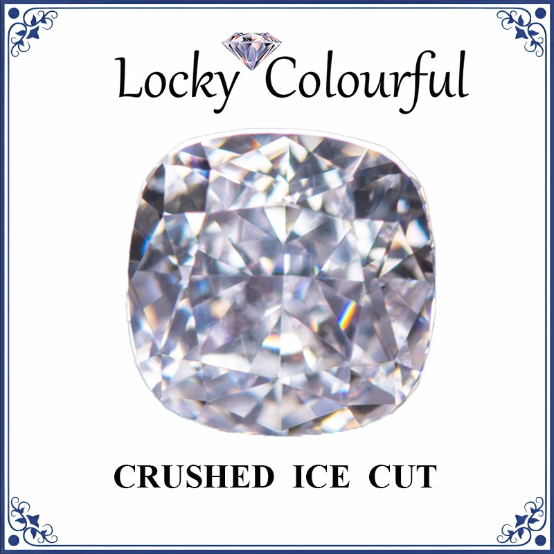 

Cubic Zirconia Crushed Ice Cut Square Cushion Shape White Color Charms Beads for Diy Jewelry Making Ring Material No Certificate