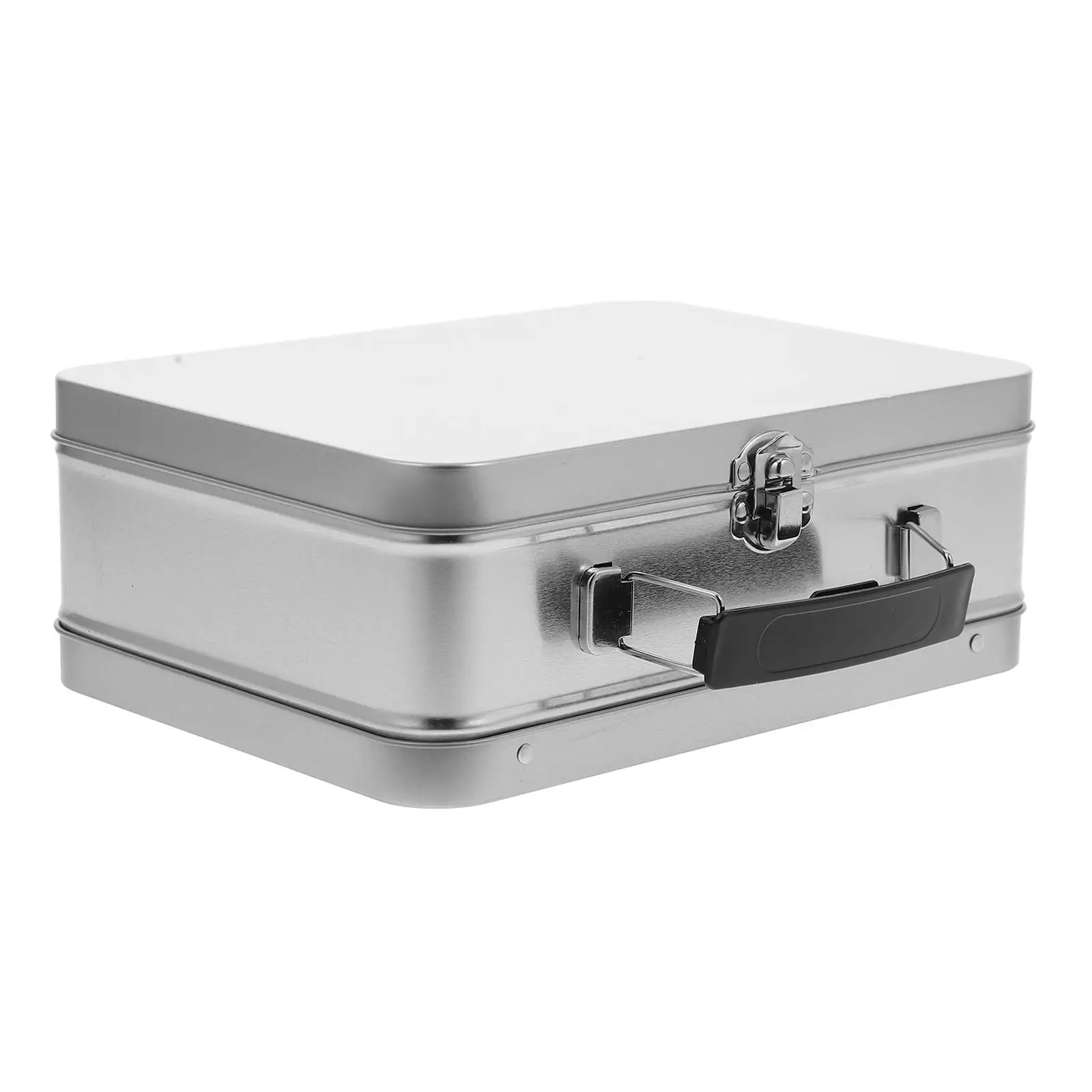 

Portable Gift Box Lunch Container Metal Tin Handle Retro Storage Food Cans Large Capacity Leakproof Tinplate Box