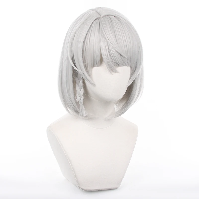 L-email wig Synthetic Hair Game Zenless Zone Zero Anby Demara Cosplay Wigs Women 32cm Short Sliver White Wig Heat Resistant Wig