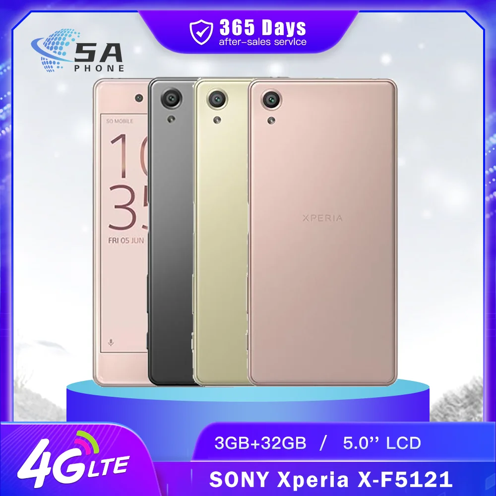 Original Sony Xperia X F5121 4G LTE Mobile Phone 3GB RAM 32GB ROM Fingerprint 5.0'' Snapdragon 650 Hexa-Core Android SmartPhone