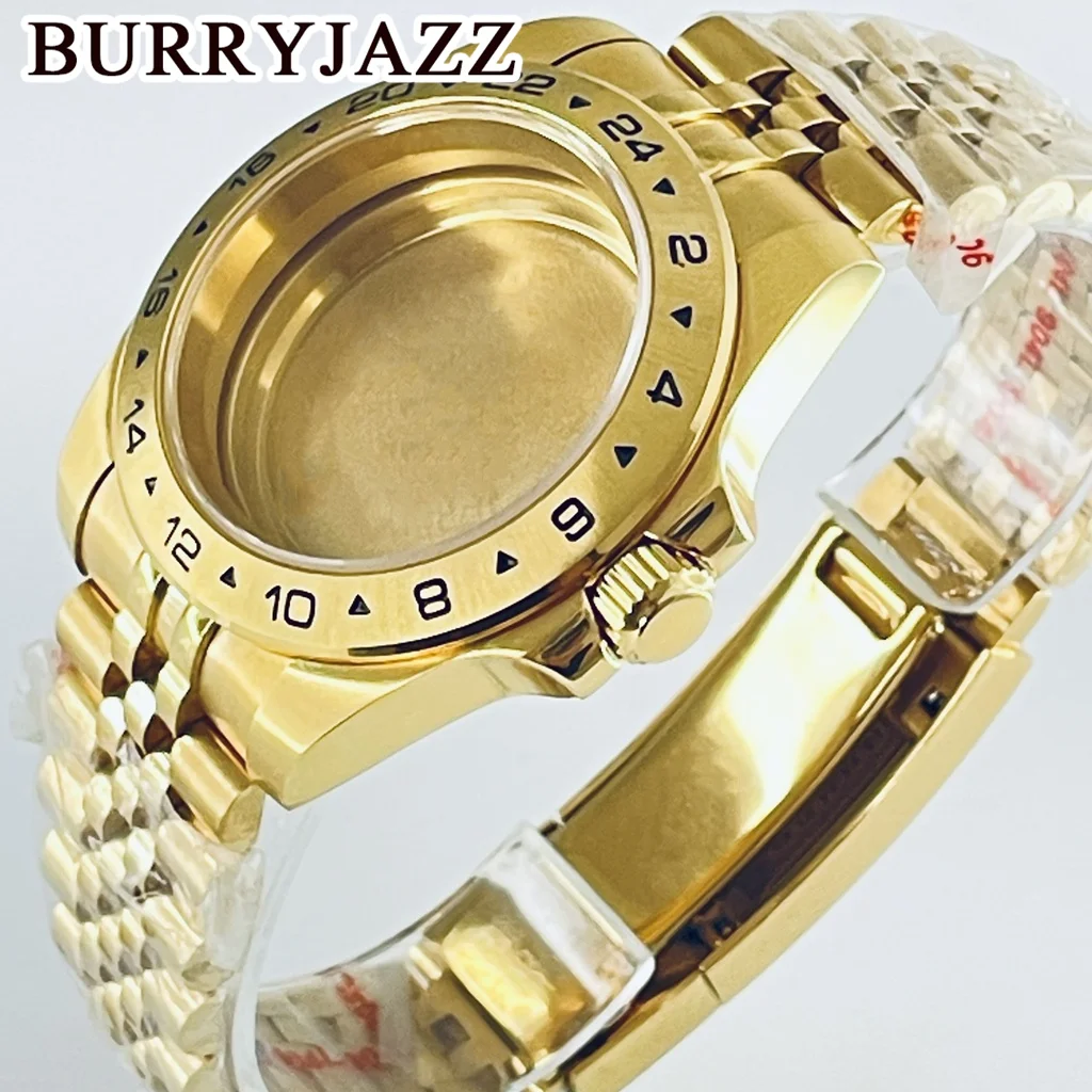 BURRYJAZZ 40 مللي متر 24 ساعة GMT الصلب الحافة صالح NH34 NH35 NH36 NH38 ETA2824 حركة الياقوت كريستال اكسبلورر الساعات ساعة