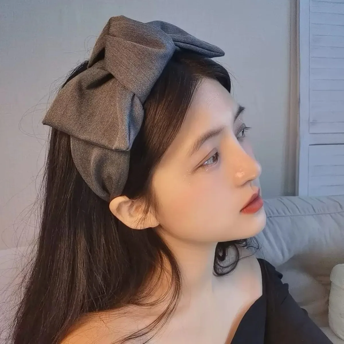 

New Large Butterfly Bow Headband Artistic Retro Headpiece Small Fragrance Style Widened Hair Clip Hair Accessory