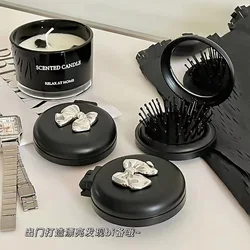 Cute Bow Small Comb Portable Portable Portable Mini Folding Air Cushion Comb Girls Airbag Massage Comb Mirror Integrated