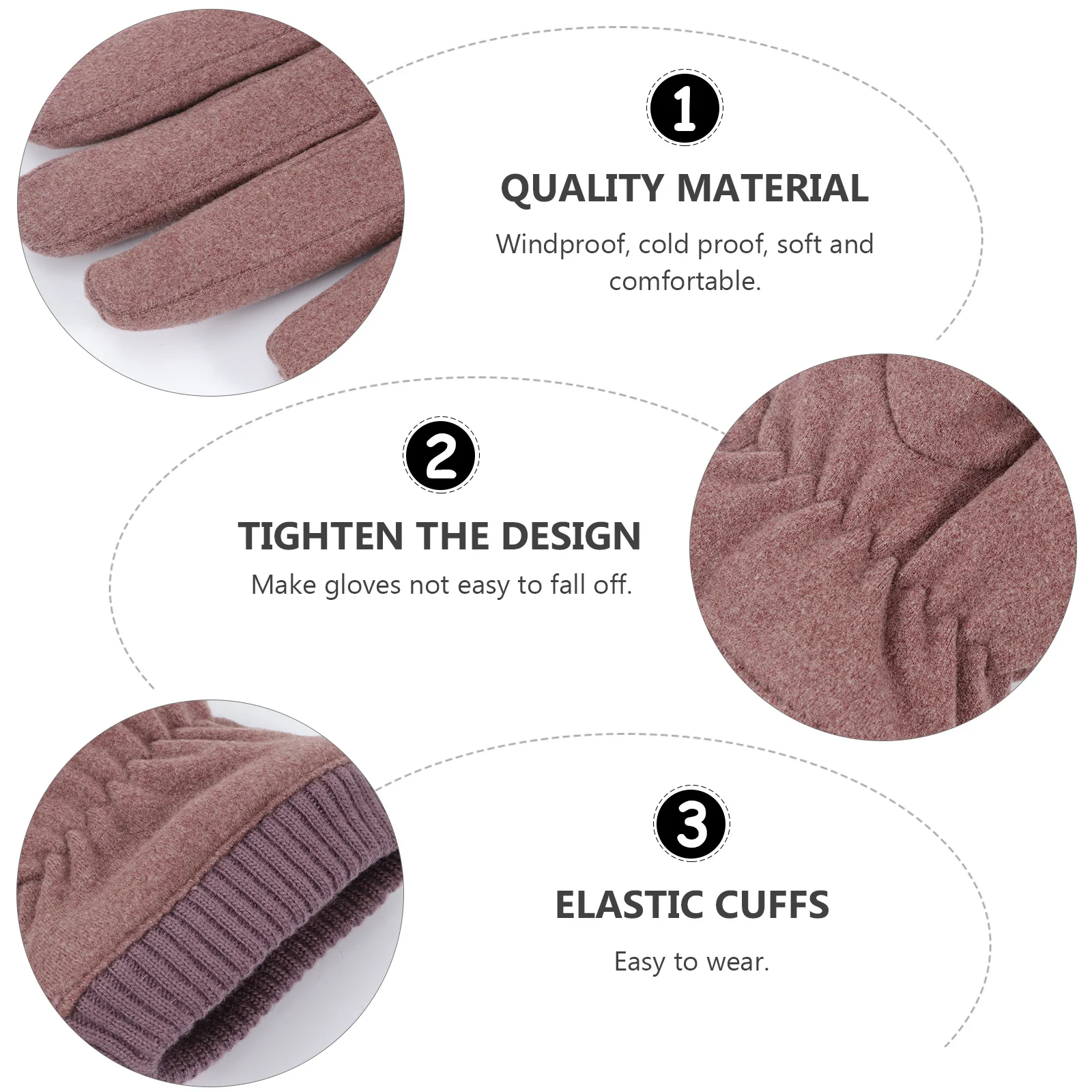 

Fashion Gloves Double Layer Simple Women Mitten Warm Supplies Thickening Winter