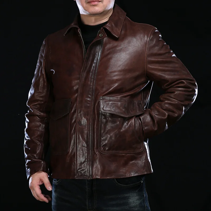 

DBQB11 Red Tornado Read Description! Asian Size Super Quality Genuine Horse Leather Horsehide Stylish Jacket