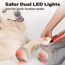 Dog Nail Grinder Dustproof with 2 LED Light - Super Quiet Powerful 6-Speed Nail Trimmer File for Small Medium Large Dogs