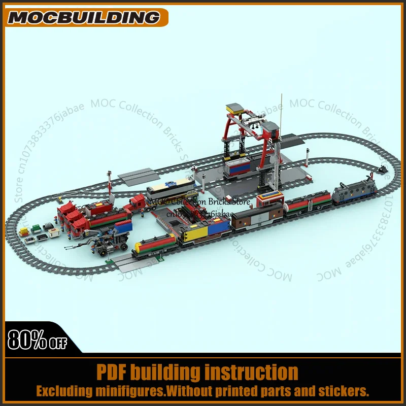 

Грузовой поезд, железнодорожный локомотив, наборы Moc, большие транспортные станции, римские технологии, строительные блоки, игрушки, рождественские подарки