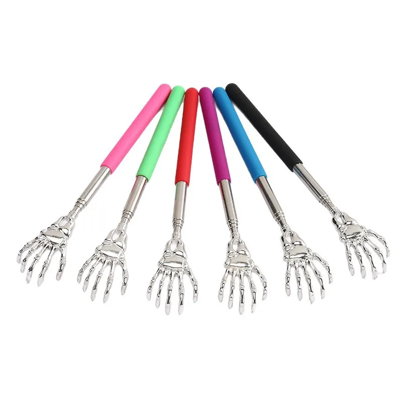 Telescopic Stainless Steel Back Scratcher Ghost Hand Design Anti Itch Tool for Elderly Blood Circulation Relax Health