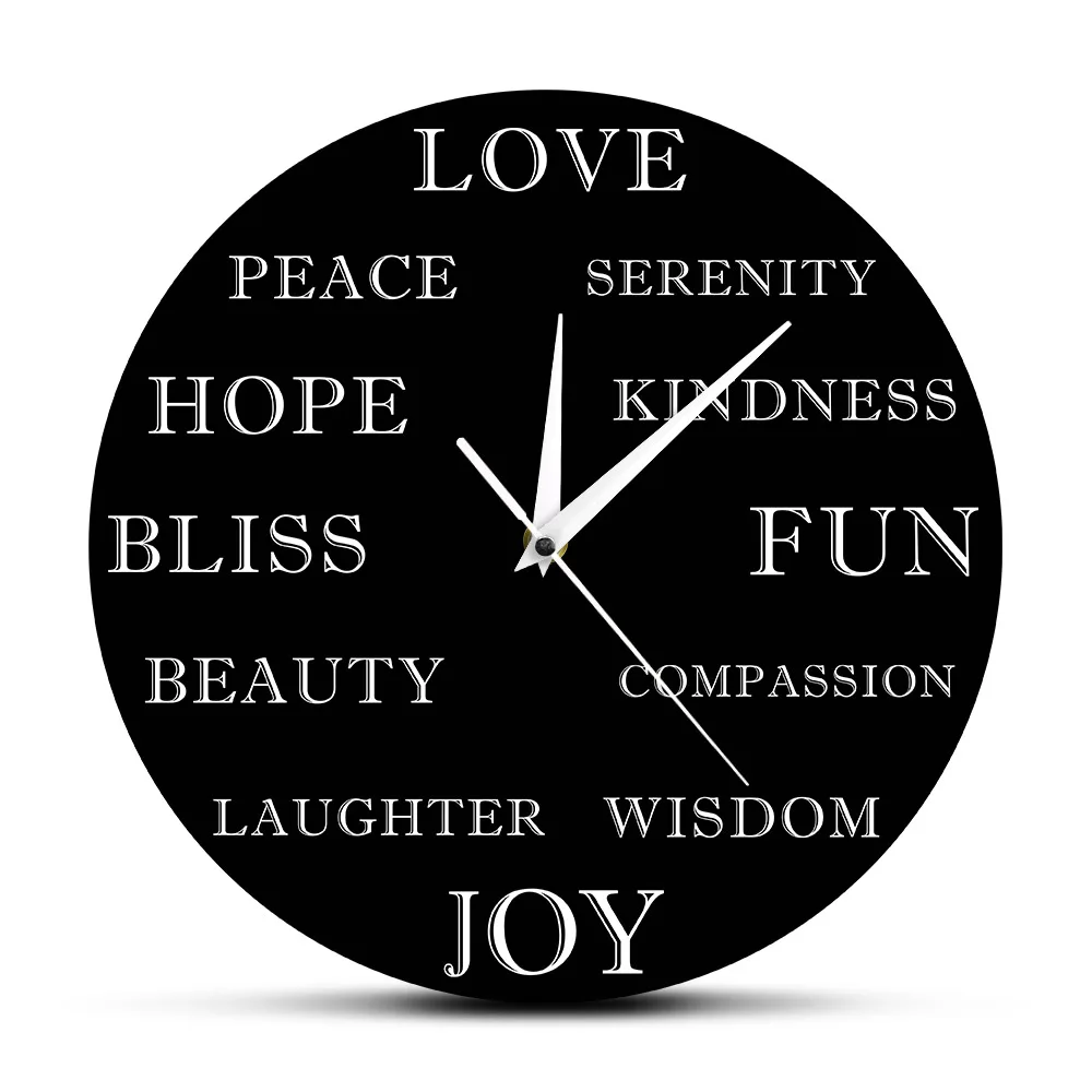 Beautiful Inspirational Words Modern Wall Clock Motivational Home Decor Educational Wall Art Unique Wall Watch Housewarming Gift