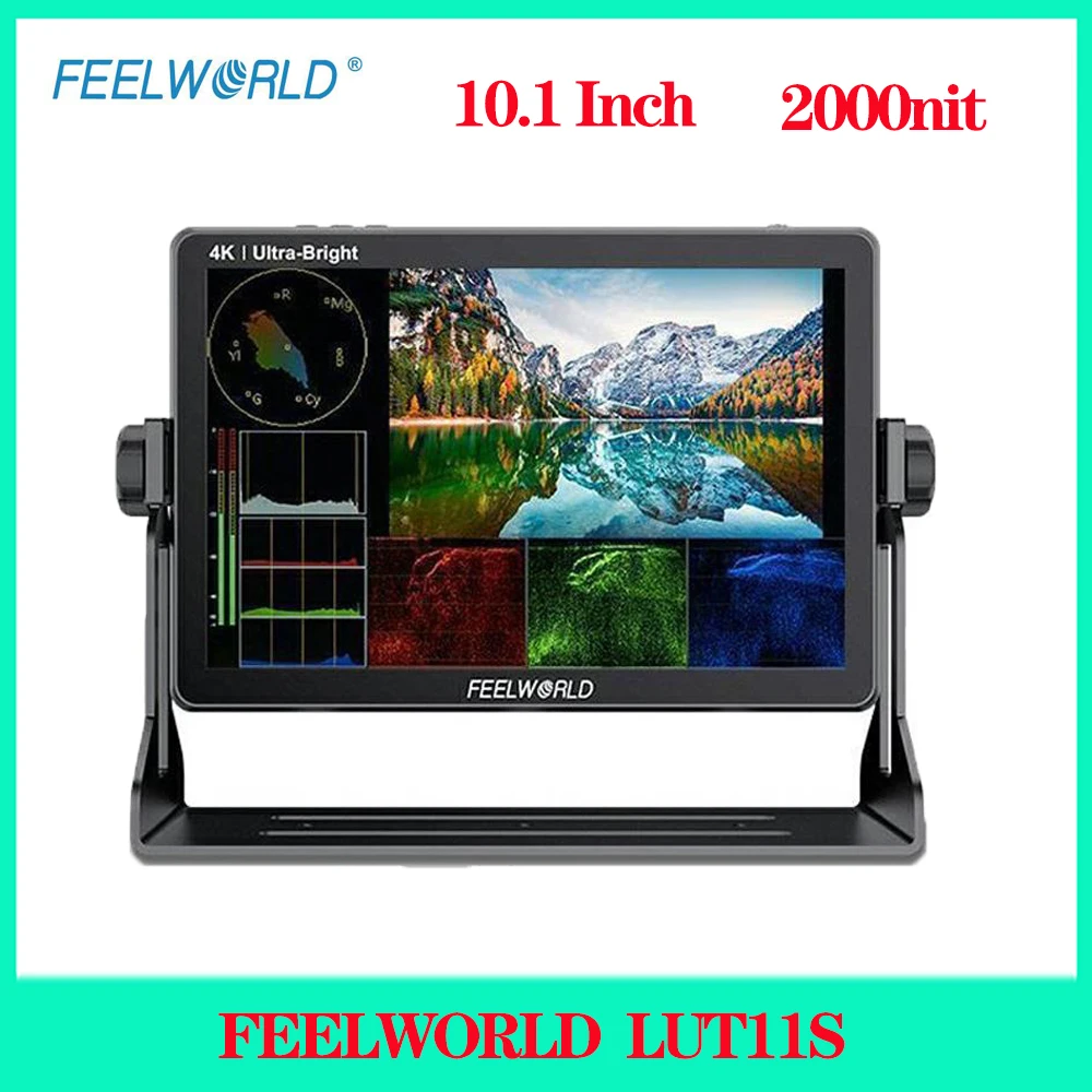 FEELWORLD LUT11S 10.1 Inch Monitor 2000nit Ultra Bright IPS Touch Screen 3DLUT 3G-SDI HDMI-Compatibled For DSLR Camera In stock